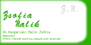 zsofia malik business card